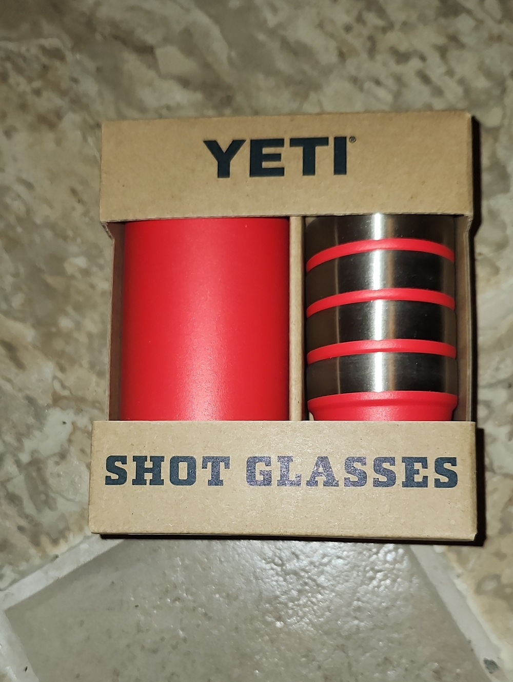 Yeti Red Stainless Steel Shot Glass Duo NEW